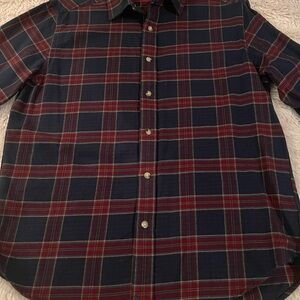 Untuckit Men's Navy and Red Plaid Shirt